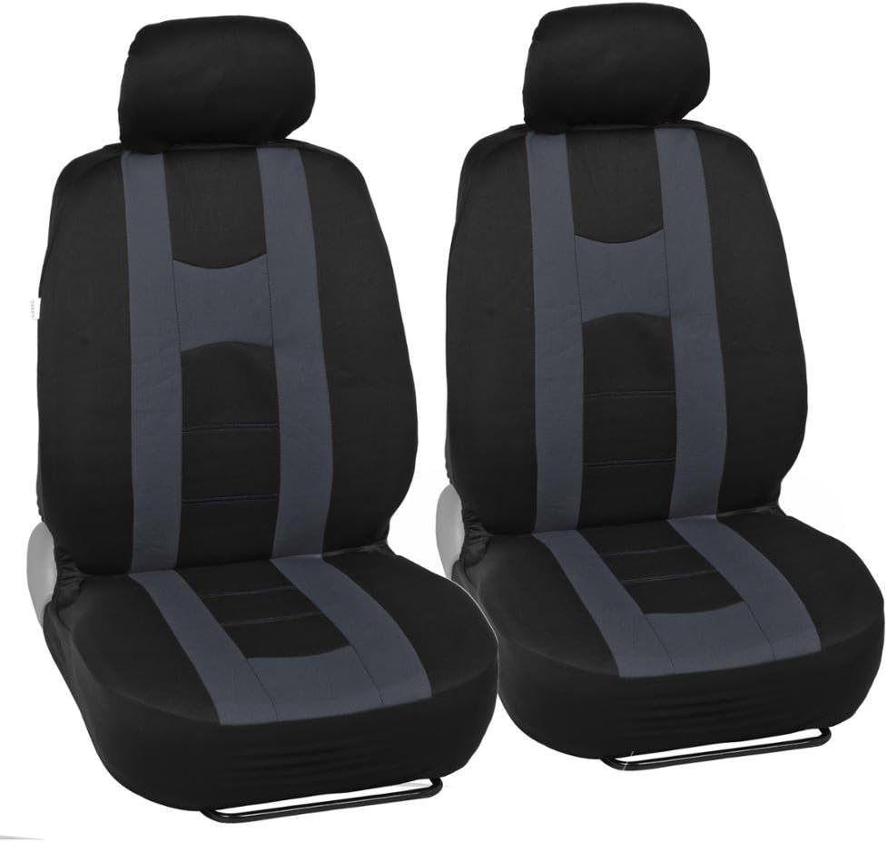 Charcoal Gray Car Seat Cover and Floor Mat Combination Set with Full Interior Protection