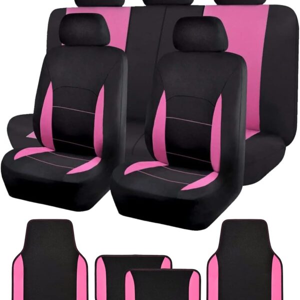 Complete Car Seat Cover and Floor Mat Combo Set with Waterproof Interior Protection