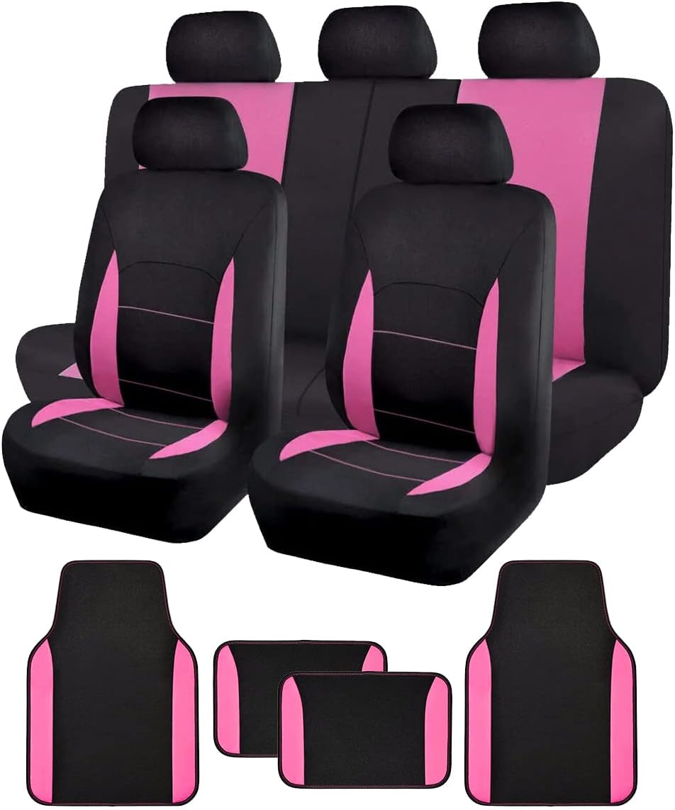 Complete Car Seat Cover and Floor Mat Combo Set with Waterproof Interior Protection