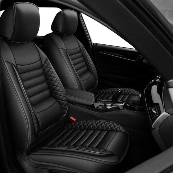 Full Set Waterproof Faux Leather Car Seat Covers with Airbag Compatible Design and Universal Fit