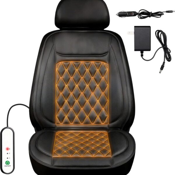 Car Seat Cushion Comfortable Seat Cover for Cars Trucks SUV Van, Full Back and Seat Cushion for Driver or Passenger Black (Black - Single)