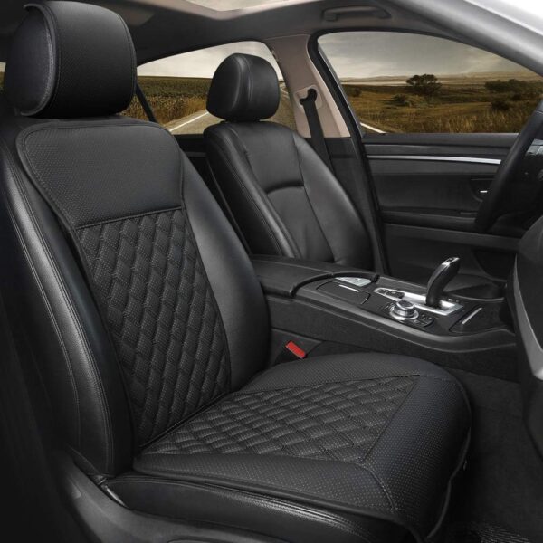 Car Seat Cover,Breathable Universal PU Front Car Seat Protector,Non-Wrapped Bottom with Backrest