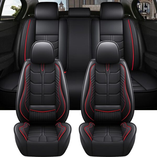 Full Set Car Seat Covers with Waterproof Leather Material and Anti-Slip Cushion Design