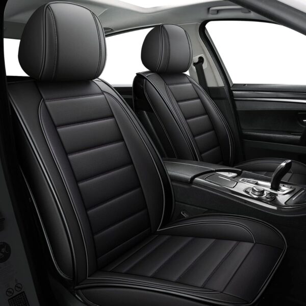 Universal Faux Leather Car Seat Covers Full Set with Waterproof Cushion Protection for Auto Interiors